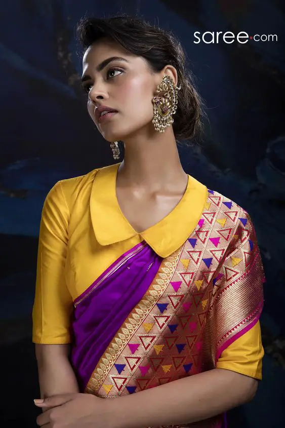 Buy Dark Green Silk Indian Saree Blouse Online in USA – Pure Elegance