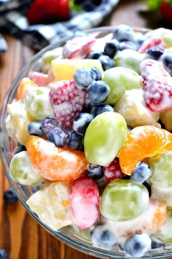 yogurt with fruit, a healthy snack