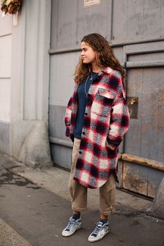Oversized flannel coat 