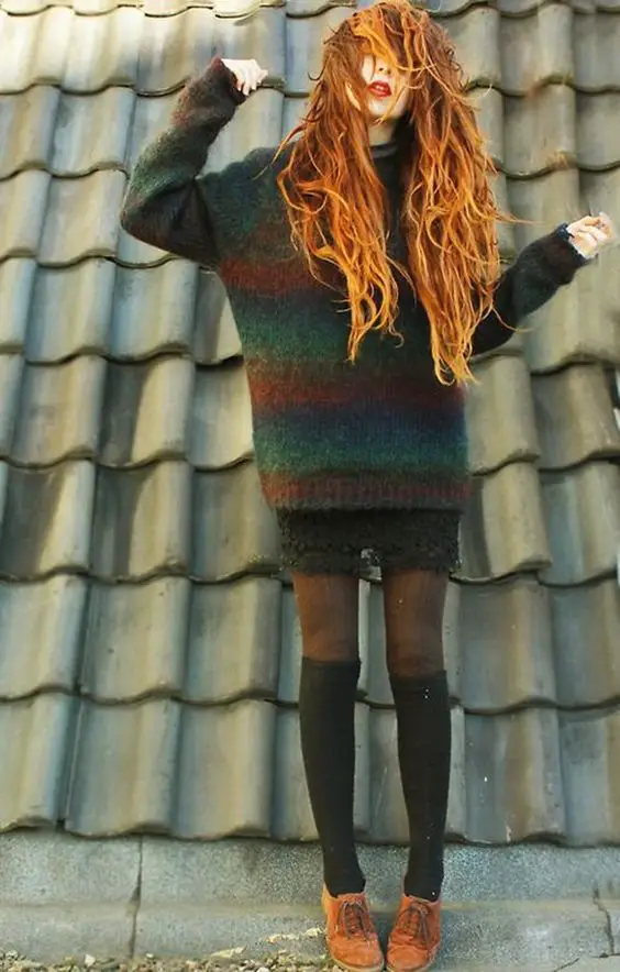 oversized knit sweater grunge