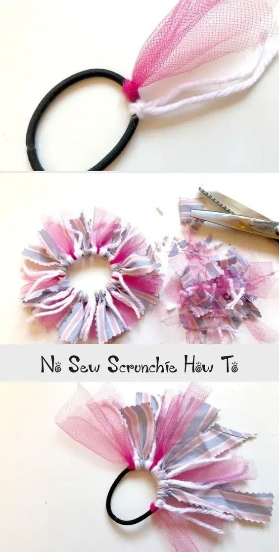 no sew hair tie scrunchie
