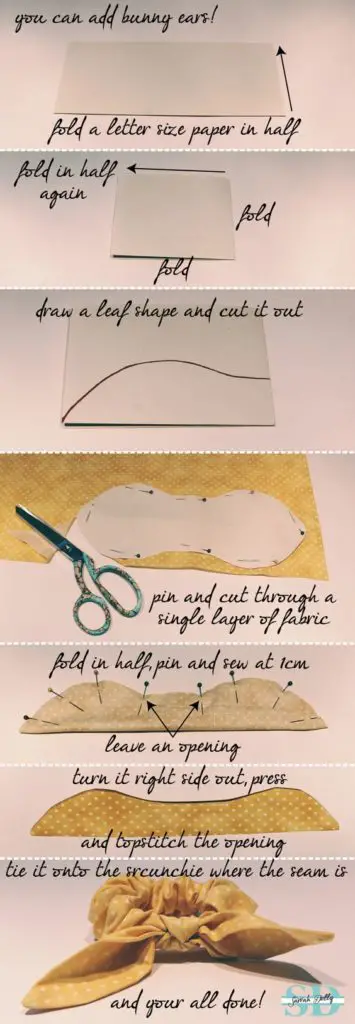 step by step bow scrunchie making