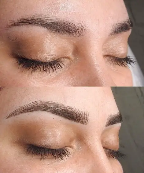 eyebrow threading before and after