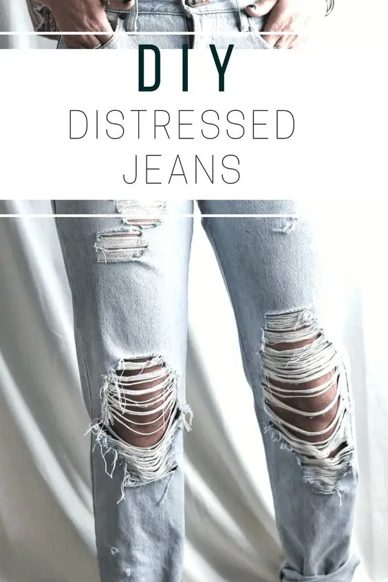 diy distressed jeans