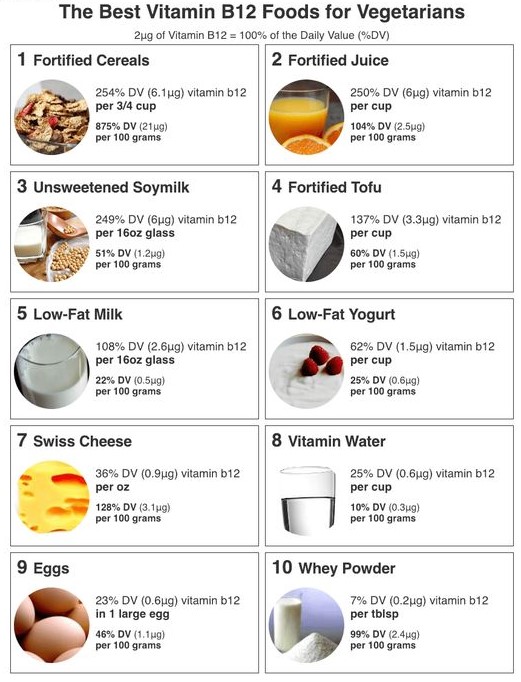 vitamin b12 foods list