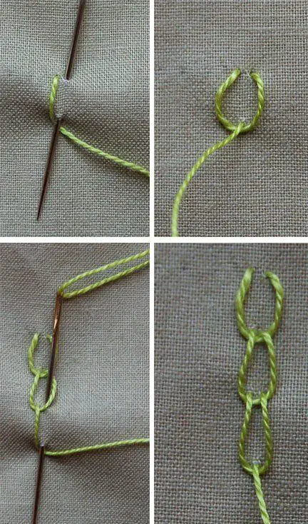 basic chain stitch to embroider 