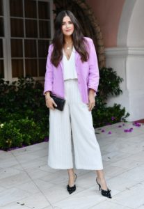 Cropped High Waist Pants With Blazer 