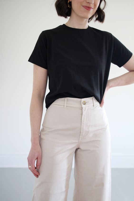Pair light-colored bottoms with darker tops.