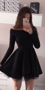 Little Black Dress With Full Sleeves