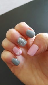 Pink And Grey Valentine's Day Nails 