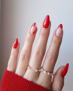 Simple Red Abstract Nails 
