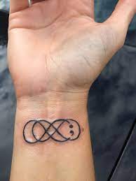 Double Infinity Semicolon Tattoo