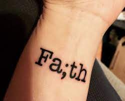Faith Semicolon Tattoo