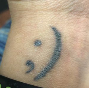 Semicolon Smiley Face Tattoo