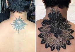 Sun Neck Cover Up Tattoo Small