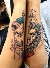 Lion And Lioness Tattoo