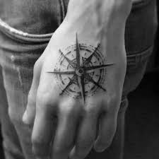 Simple Compass Tattoo Designs for men