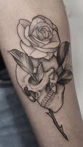 Skull With Rose Tattoo
