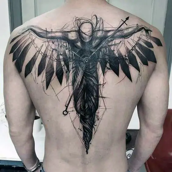 Dark Angel Back Tattoo