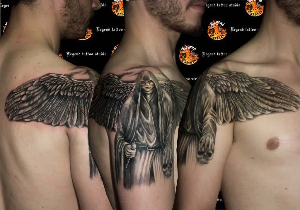Dark Angel Shoulder Tattoo