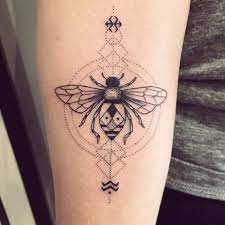 Geometric Queen Bee Tattoo