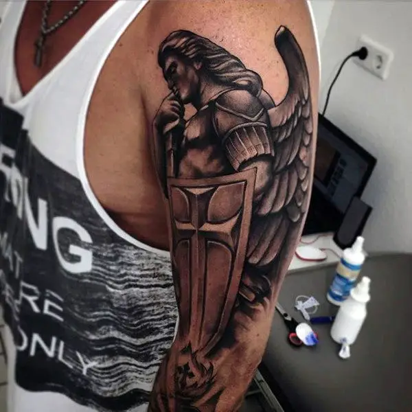 Guardian Angel Sleeve Tattoo