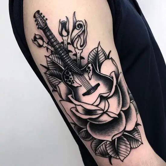 Guitar And Rose Tattoo