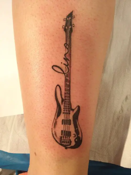 Guitar Tattoo With Name