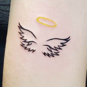 Minimalist Angel Halo Tattoo