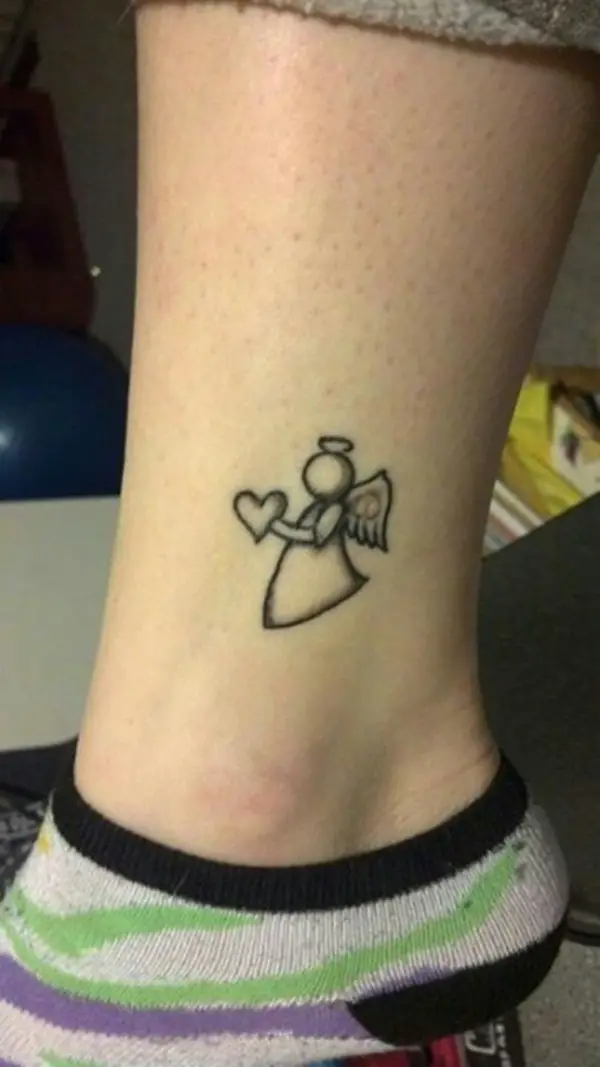 Minimalist Angel Tattoo