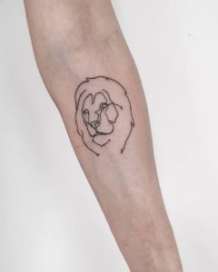 Minimalistic Lion Tattoo