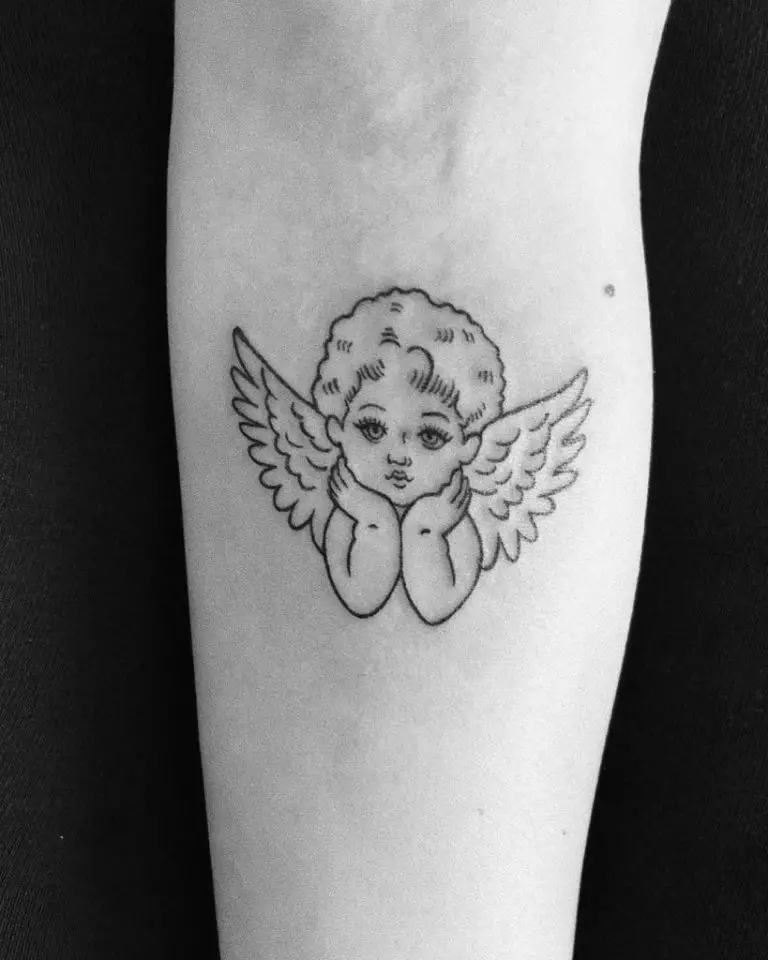 30 Angel Tattoo Ideas In Baby Angel Tattoo, Angel Number Tattoo ...