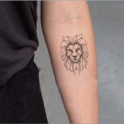 Simple Geometric Lion Tattoo