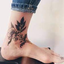 flower anklet tattoo