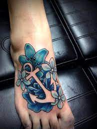 flower with anchor tattoo