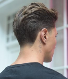 Flowing back with taper hairstyle