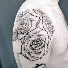 geometric flower tattoo