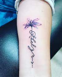 lily tattoo with name