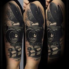 Black Out Camera Sleeve Tattoo