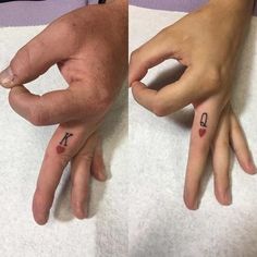 King And Queen Finger Tattoos