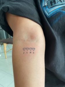 Hearts With Initials Tattoo