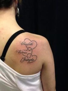 Hearts With Names Tattoo