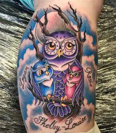 Owl Family Tattoo
