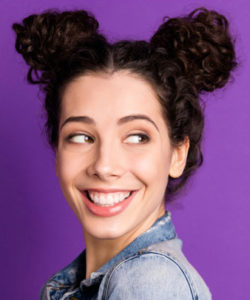 Curly Space Buns With Scrunchies