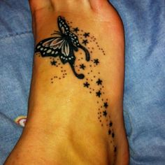 butterfly tattoo with stars