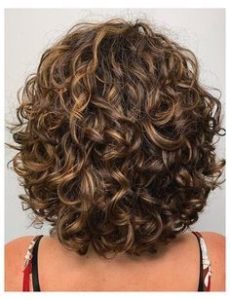 medium U cut with curly hair