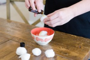 essential oils with cotton ball