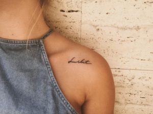Name Shoulder Tattoo