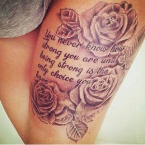 Quote Thigh Tattoo
