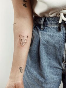 small lioness tattoos for females